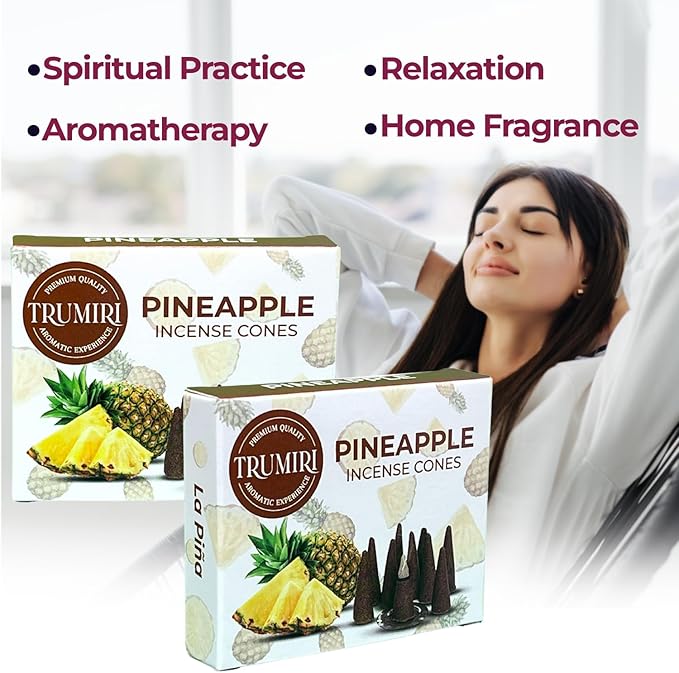 Pineapple Incense - 60 Cones, Six Packs of 10, Scented TRUMIRI