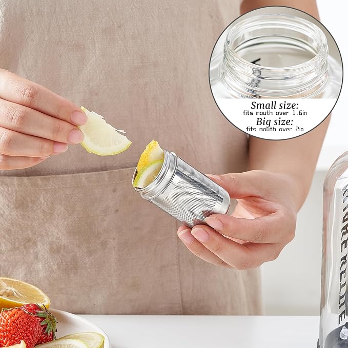 316L Stainless Steel Fruit Infuser for Water Bottles & Pitchers,BPA-Free Plastic-Free,Hot/Cold Safe Dishwasher Safe(2-Pack) - Bloomnest