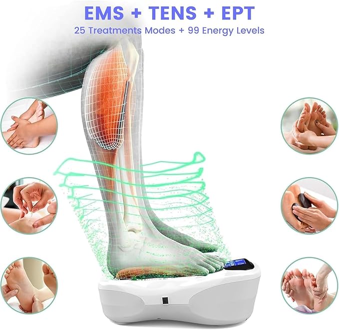 EMS Foot Stimulator Pro +, EMS Foot Massager for Neuropathy Foot Massager for Circulation and Pain Relief with TENS Unit Muscle Stimulator for Feet Body - Bloomnest