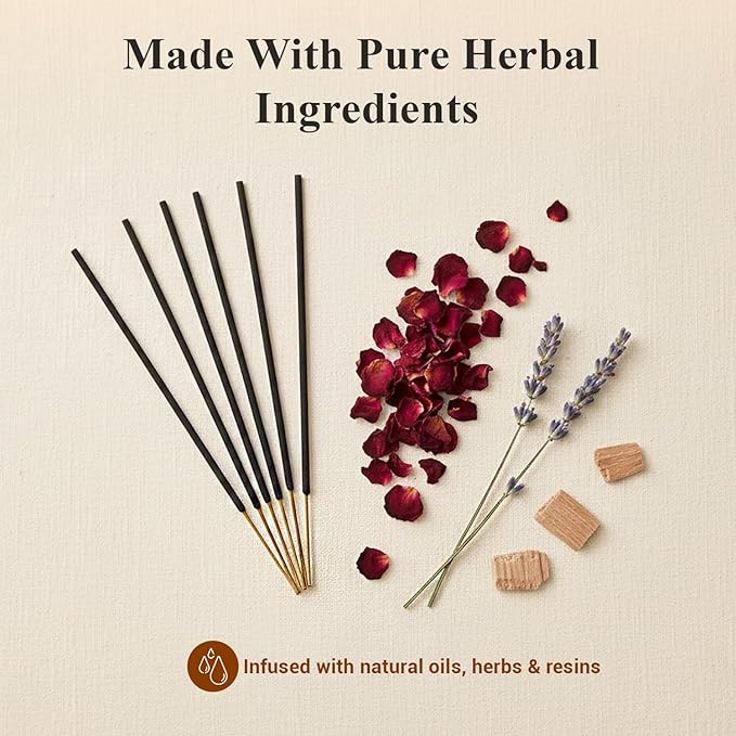 Tulasi Incense Sticks Pack of 12 Natural Scent (240 Sticks) Variety Fragrance of Coconut, White Sage, Red Rose, Palo Santo Lavender & Cinnamon etc, Ideal for Meditation & Positive Vibes Tulasi