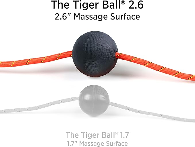 Tiger Tail Tiger Ball 2.6 Foam Roller Ball + 47” Corded Rope – Deep Tissue Massage Ball: Feet, Legs, Neck, Back – Trigger Point Massage Therapy – Relieve Muscle Soreness – Muscle Recovery - Bloomnest