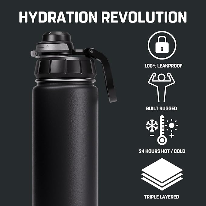 Vesmoon Vessence Tea Infuser Bottle - 24 Oz Insulated Loose Leaf & Fruit Infuser Bottle | Leak Proof with FlowSip Lid