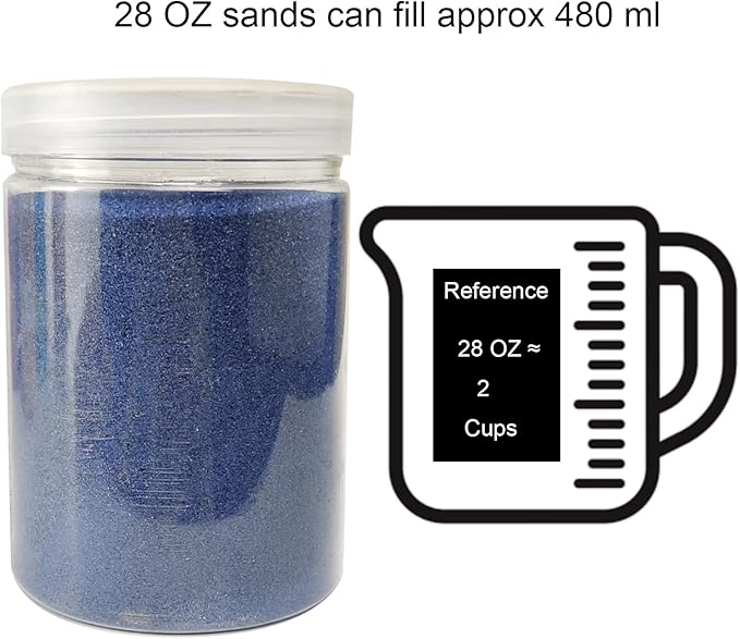 HappyFiller Cobalt Blue Unity Wedding Ceremony Sand with Storage Container for Crafts,Sands Box,Zen Garden,Vase Filler,Home Decoration,Zen Garden,28 OZ - Bloomnest