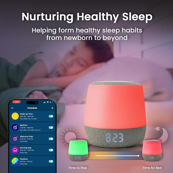 Babysense Dreamer 2.0 Baby Sound Machine with Night Light | 2nd Gen | 28 Soothing Sounds | Toddler Sleep Trainer | App-Controlled White Noise Machine | Sleep Timer | 2.4GHz WiFi | US Only - Bloomnest