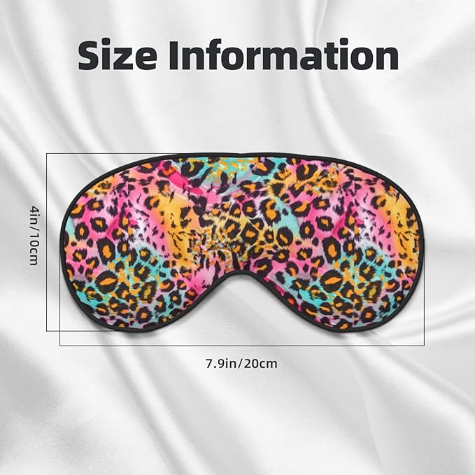 Sleep Eye Mask Pink Blue Leopard Sleep Mask for Women Men Comfortable Eye Mask with Adjustable Strap Soft Eye Cover Blindfold for Travel Yoga Nap Shift Work - Bloomnest