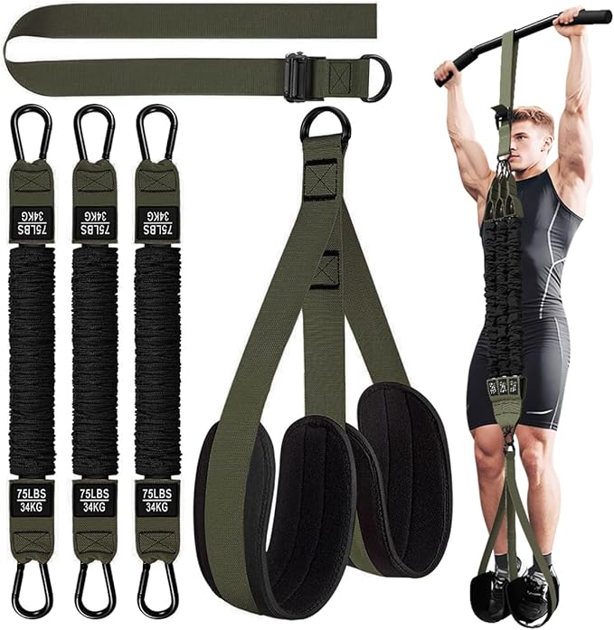 LEEKEY Resistance Bands Set for Pull-Up Assistance & Full-Body Training, Multi-Level Exercise Bands with Bag for Home Workouts, Physical Therapy, Strength Training (Men/Women) - Bloomnest