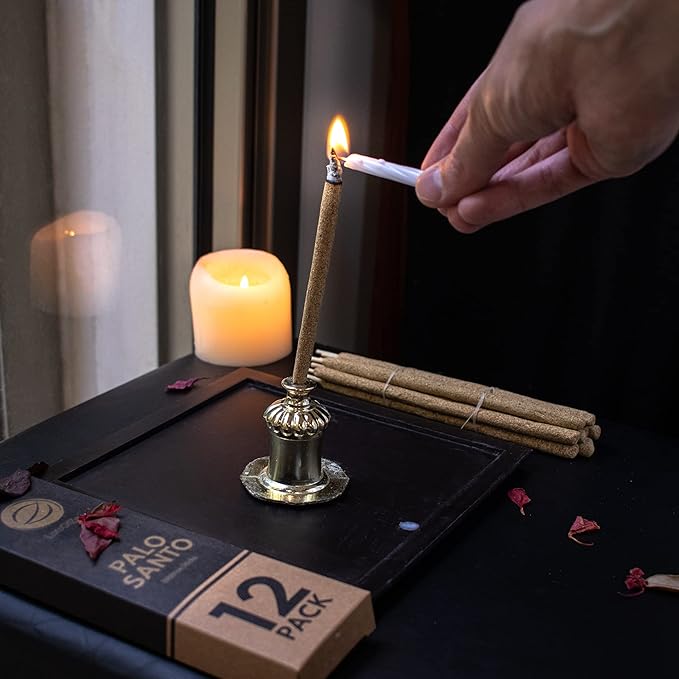 Large Palo Santo Incense Sticks (12 Pack) - Long Burning Handmade Natural Incense for Bad Energy Cleansing from Peru - Thick Palo Santo Resin Sticks LotsOfZen
