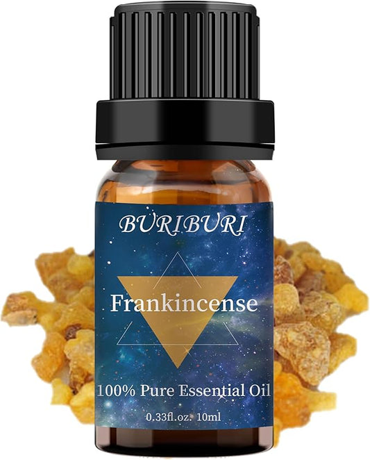 BURIBURI Frankincense Essential Oil 100% Pure, Undiluted, Natural, Organic Aromatherapy Frankincense Fragrance Oils 10ML BURIBURI