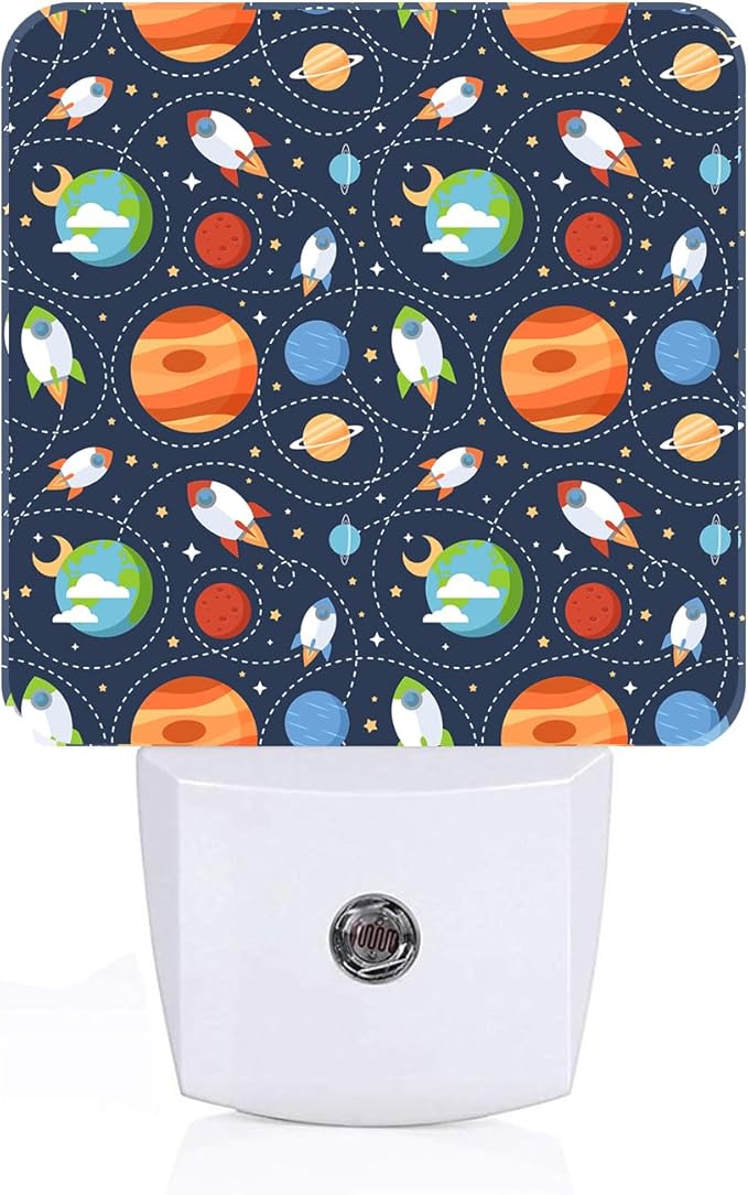 Night Blue Space Stars Night Light,Plug-in Nightlights Auto Sensor Night Lamp Dusk to Dawn Lamp Home Decor for Nursery Children Girls Boys