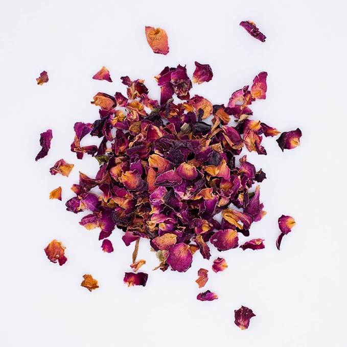 MagJo Naturals Red Rose Petals, Dried, Culinary Grade A, Harvested from Faiyum Oasis in Egypt (8 oz) - Bloomnest