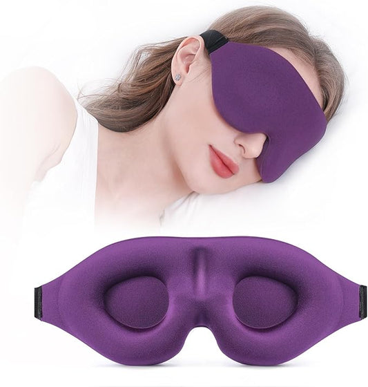 YIVIEW Sleep Mask for Side Sleeper, Complete Light Blocking 3D Sleeping Eye Mask, Soft Breathable Eye Cover for Women Men, Relaxing Zero Pressure Night Blindfold - Bloomnest