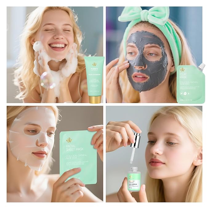 Valentines Day Gifts for Women, 33 Pcs Tea Tree Skin Care Gift, Face Sheet Mask, Self Care Kit Spa Gift Baskets, Necklace, Bath and Body Set, Mother Day, Birthday Present, Christmas - Bloomnest