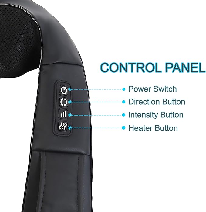 InvoSpa Shiatsu Massager with Heat - Deep Tissue Kneading Pillow for Neck, Shoulders, and Back - Electric Full Body Massage