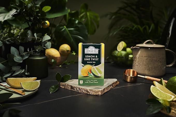 Ahmad Tea Lemon & Lime Twist Black Tea, 20-Count Boxes (Pack of 6) - Bloomnest