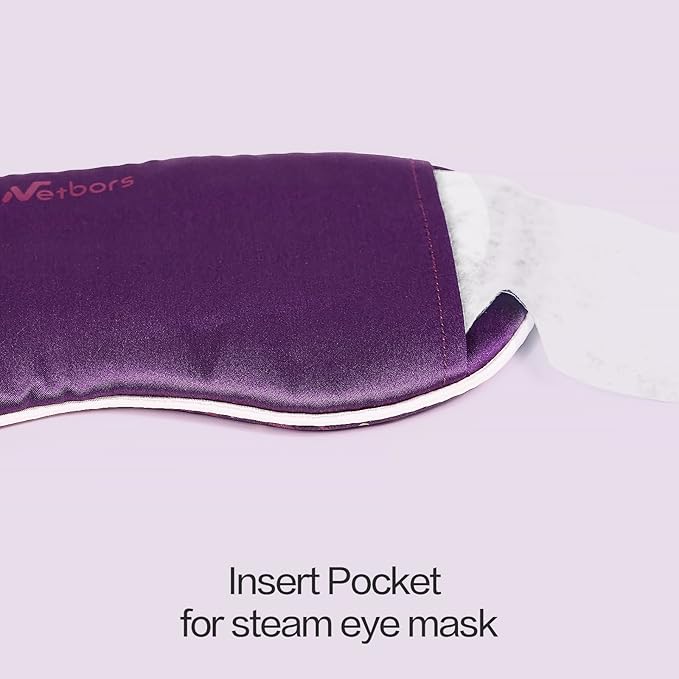 22mm Mulberry Silk Beauty Sleep Mask with Velvet Band & Travel Pouch, Light Blocking, Hair & Skin Friendly, Purple Lotus Totem Print, Gift Packaging - Bloomnest