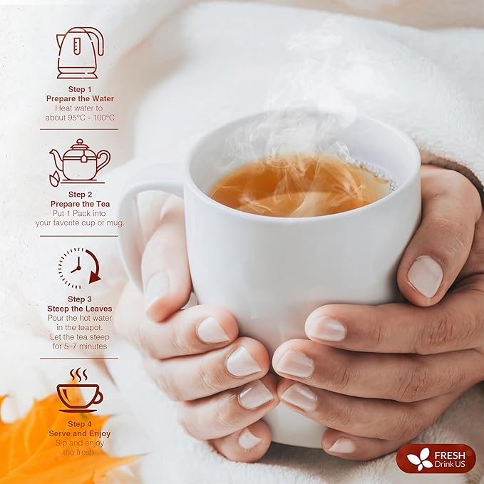 FreshDrinkUS, Premium Colon Cleanse Tea – 60 Tea Bags – Rhubarb Root & Hawthorn Berry with Senna, Lotus Leaf, Valerian Root & Psyllium Husk – Herbal Blend, Caffeine-Free. Vegan - Bloomnest