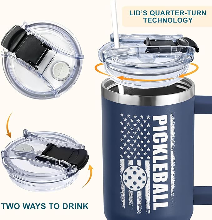 Pickleball Gifts For Men, Gifts For Pickleball Lovers, Pickleball Christmas Gift, Pickleballs Present Ideas From Son, Daughter And Kids, Christmas Presents For Dad, Pickleball Tumbler 40oz With Handle - Bloomnest