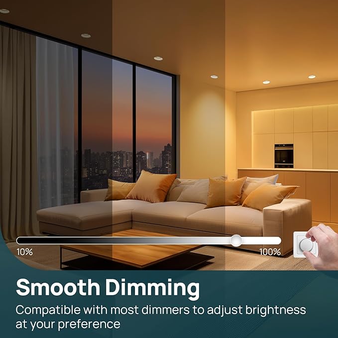 Linkind BR30 LED Flood Light Bulbs Indoor, 65W Equivalent Dimmable LED Recessed Bulbs, 10W 850 Lumens, 2700K Soft White E26 Base, Recessed Can Light Bulb for Bedroom Dining Room Bathroom, 6 Packs - Bloomnest