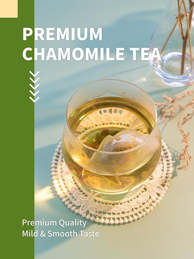 HYNTMYT Chamomile Tea Bags, 1g/bag, Natural & Pure Chamomile Flowers Herbal Tea, Caffeine Free, 120 Count - Bloomnest