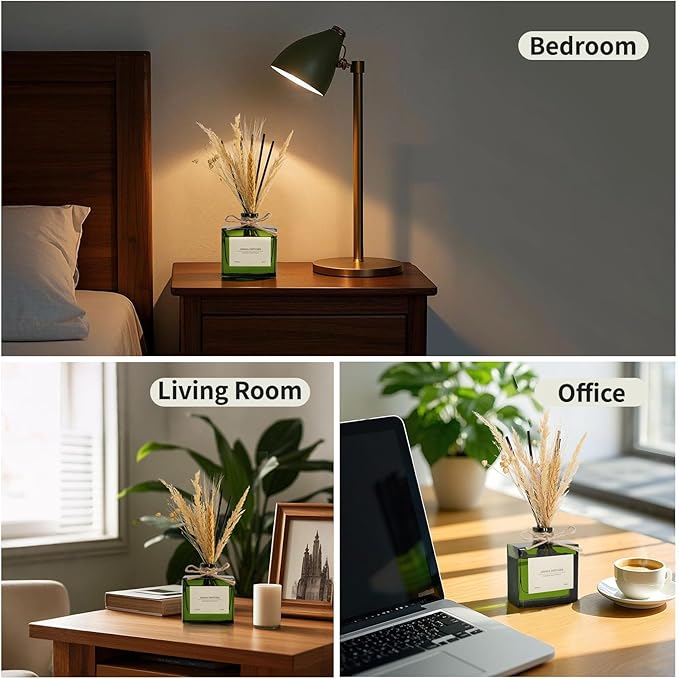 Reed Diffuser, 6.09 oz Citrus Grove Scent Diffuser with Sticks & Dried Flowers, 120 Days Long Lasting Diffusers for Home, Elegant Fragrance for Bathroom Bedroom Office Decor Air Fresh - Bloomnest