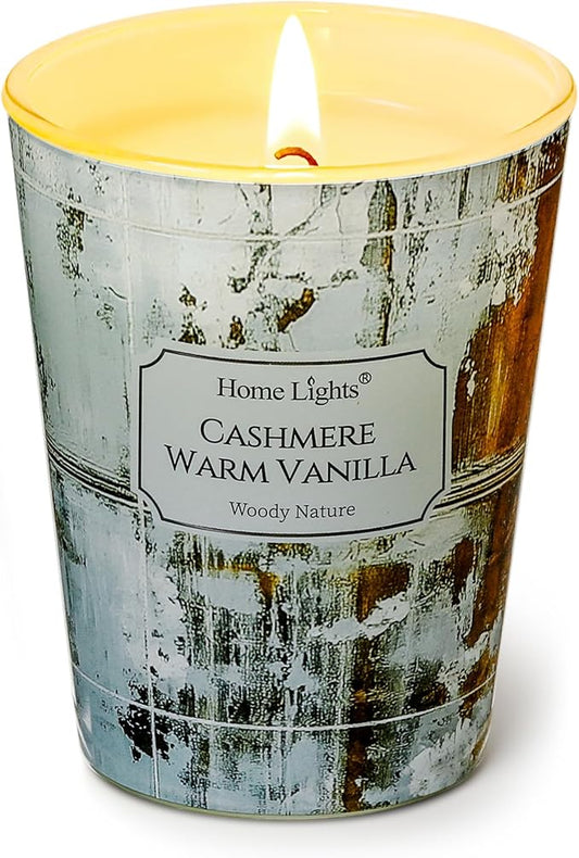 HomeLights Scented Candles for Women & Men, 6.7oz Candle Jars Aromatherapy Single Wick Candle, Ideal for Industrial Chic Home Decor and Gifts, Cashmere Warm Vanilla - Bloomnest