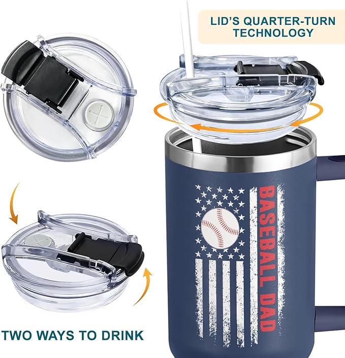 Baseball Gifts, Baseball Dad 40oz Tumbler, Baseball Dad Gifts For Sports Enthusiast Dads, Custom Travel Mug, Perfect Baseball Gifts For Dad, Birthday, And Christmas Presents For Baseball Lovers - Bloomnest