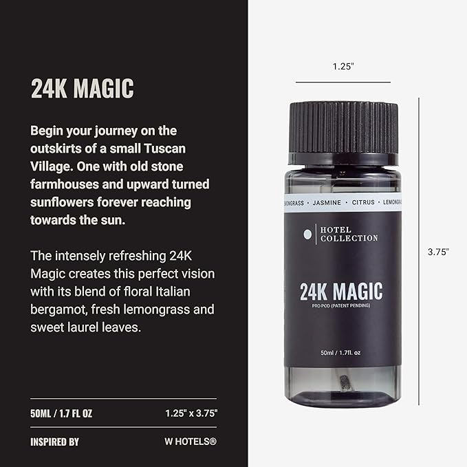 Hotel Collection Diffuser Oil-24K Magic Pro-Pod-Aromatherapy Essential Fragrance Oil-Italian Bergamot, Lemongrass & Sweet Laurel Leaf-50ML 1.7 Fl oz - Bloomnest