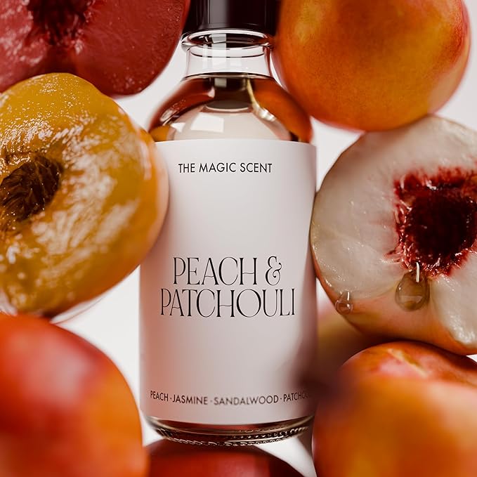 The Magic Scent Peach & Patchouli Diffuser Oil - Hotel & Home Luxury Scents - Diffuser Oil Scents for Home Designed for Use in All Diffusers - 4 fl oz, 120 mL - Bloomnest