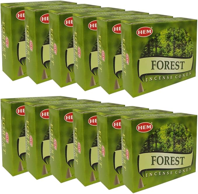 TRUMIRI Forest Incense Cones & Cone Incense Burner Bundle: 120pcs (12 Sets of 10pcs)