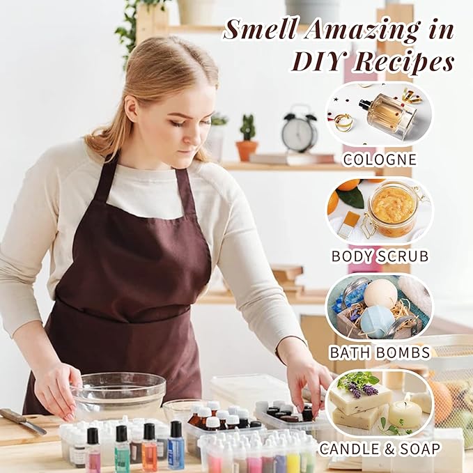 HIQILI Nature Fragrance Oil 6x10ml, Scented Oil for Candle Scents Soap Making & Diffuser, Essential Oils Set for Soy Candles Slime Home Car Aromatherapy, for Men Women Halloween Thanksgiving - Bloomnest