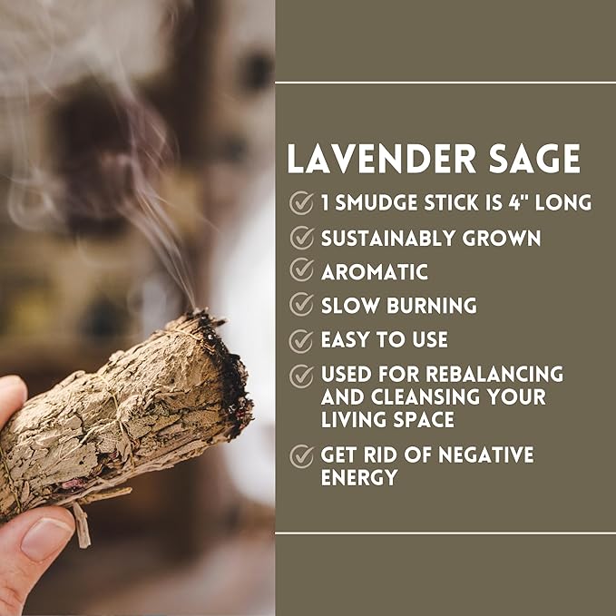 Ancient VEDA Organic Smudge Kit – Lavender, Palo Santo, Sweetgrass, Abalone Shell, Feather & Smudge Guide | Home Smudging Kit for Energy Cleansing, Meditation, Healing (Healer's Kit, Lavender Sage) AncientVeda
