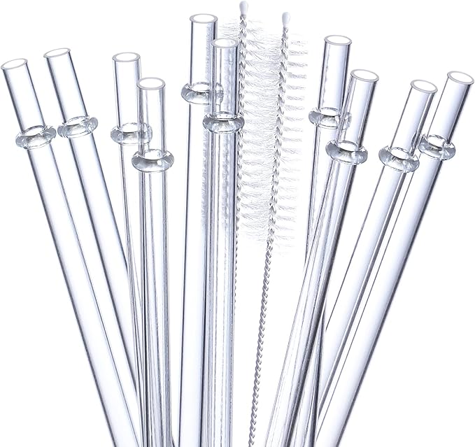 24 Pack, HIGHLY Transparent Reusable Plastic Straws with 4 Cleaning Brushes, 10.5 in Long Drinking Straws, Clear Replacement Straw for 16 24 30 32 OZ Tumblers, Cups, Jars, YETI, Starbucks - BPA FREE VITEVER