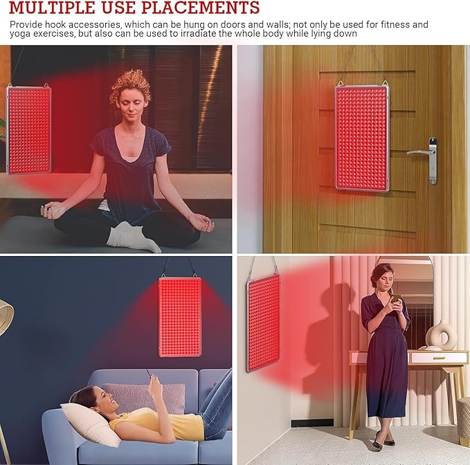 Red Light Therapy 338 LEDs Deep Red 660nm Red Light Therapy Device for Body Face for Pain Relief, Skin Health, Anti-Aging Mhpoycd