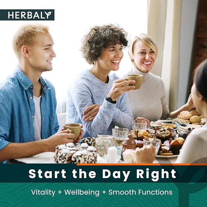 Herbaly Glucose Functional Tea - Vitality & Wellness - Gymnema Sylvestre, Ceylon Cinnamon, Bitter Melon, Dandelion Root, Fenugreek - Daily Teas - Organic Plant-Based Tea Bag Pyramids - 30 ct - Bloomnest