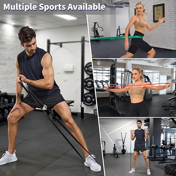 Pull Up Assistance Bands Set 5 LBS - 230 LBS, Long Resistance Bands for Pull Ups Working Out, Gym Workout Bands for Men Exercise Muscle Training and Shape Body - Carry Bag Included - Bloomnest