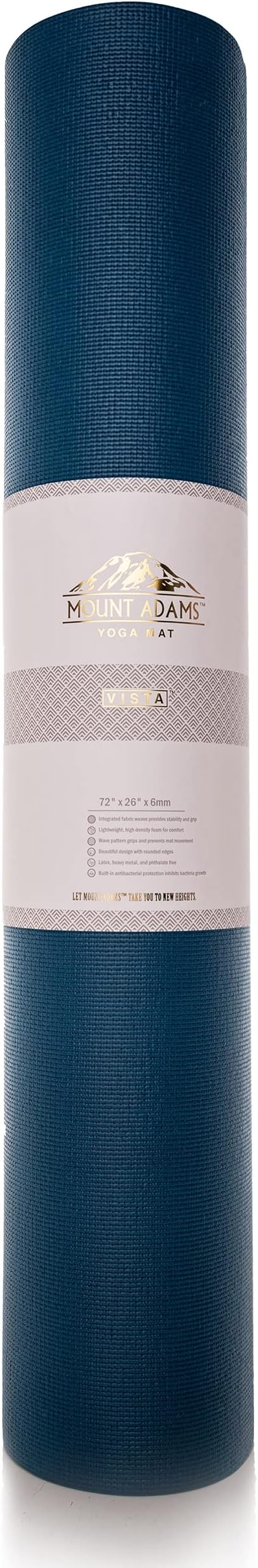 Vista Wide 6mm Yoga Mat by Mount Adams - The New Standard in Professional Yoga Mats - Dense, Slip Resistant Exercise Mat - Wholesale Studio Brand Now Available to the Public, 72" x 26" - Bloomnest