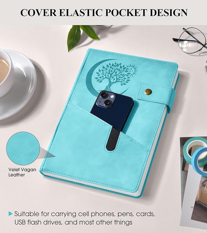 365 Page Thick Lined Journal Notebook for Men Women, A4 Large Leather Journals for Writing, Hardcover Notebooks for Work, School, Note Taking, Business, Travel Diary, College Ruled 8.5" x 11" - Bloomnest