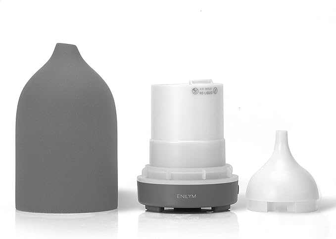 Aromatherapy Essential Oil Diffuser,9 Colors Mood Light,4 Timer Stone Diffuser Living Room(Grey) - Bloomnest