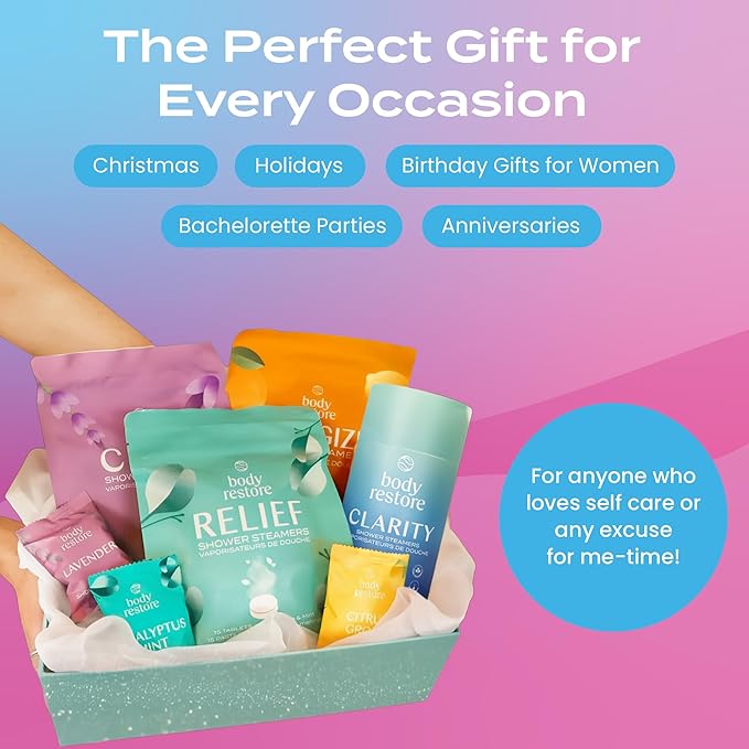 Body Restore Shower Steamers Aromatherapy 6 Pack – Valentines Day Gifts for Her and Him, Birthday Gifts for Women and Men, Relaxation, Stress Relief, Self Care – Bloom - Bloomnest