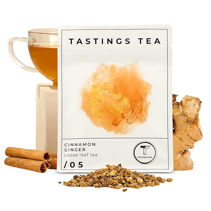 Tastings Tea Cinnamon Ginger Blend - 4.45oz Loose Leaf | Winter Warming | Bold Spice | Perfect Stocking Filler - Bloomnest