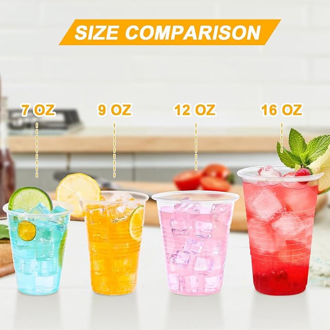9 oz Clear Plastic Cups, 2000 Count Bulk, PP Clear Plastic Cups Disposable for Party Suit for Hot Beverages, Soda, Juice (9oz 2000count) - Bloomnest