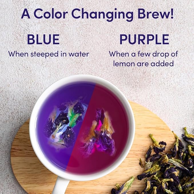 VAHDAM, Butterfly Pea Flower Tea Bags (40 Pyramid Teabags) Vegan, Non-GMO | Delicate & Earthy | Direct From Source - Plant Based Biodegradable Tea Bags | Brew Iced Tea, Cooking, Mocktails & Cocktails - Bloomnest