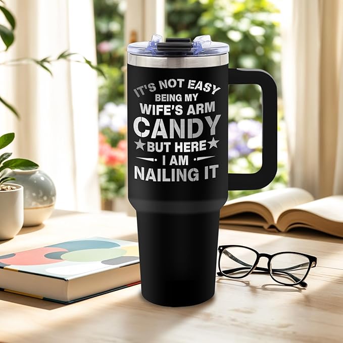 DUUV Gifts for Husband from Wife, Husband Tumbler with Handle 40 Oz, Christmas Thanksgiving Wedding Anniversary Appreciation Birthday Gifts for Husbands Men Him, 1PCS - Bloomnest