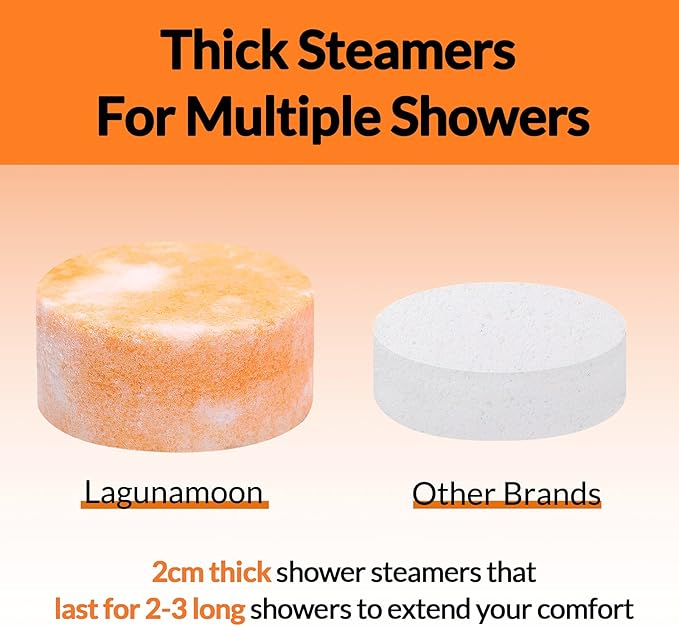 Lagunamoon Aromatherapy Shower Steamers, 6 Piece Variety Pack Handmade Shower Steamers with Pure Essential Oils to Relax, Moisturize for Spa Day, Self Care for Men, Women, Pampering Gifts for Her - Bloomnest