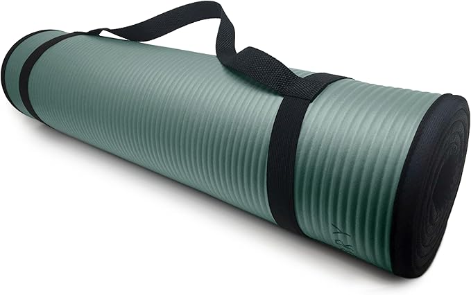 MICRODRY Multi-Purpose Fitness Mat, Cushioned & Non-Slip Foam for Yoga, Pilates, HIIT, Skid-Resistant and Tear-Resistant, 24"x72" with Carry Strap - Bloomnest