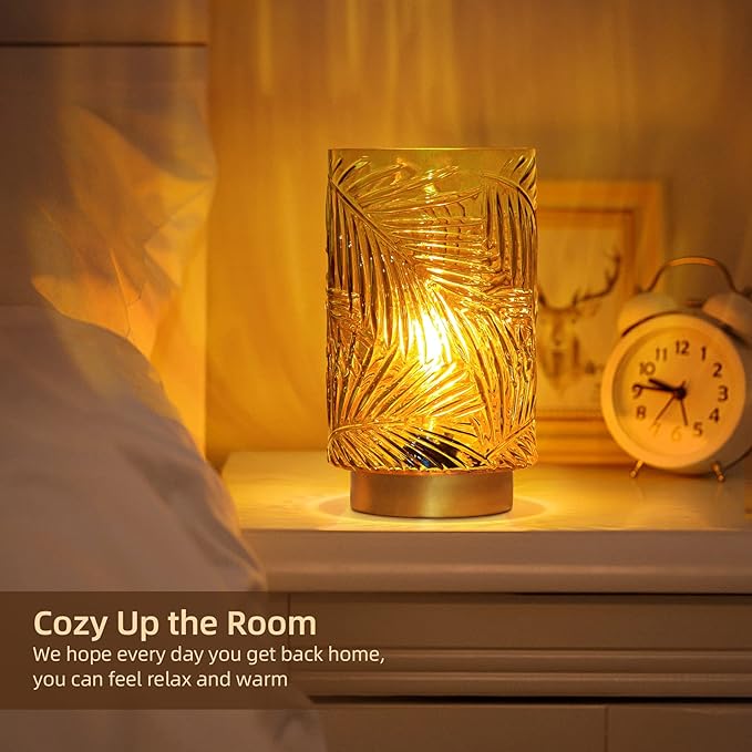 Battery Operated Table Lamp, Cordless Lamps for Home Decor, Battery Powered Nightlight with LED Bulb with Timer, Decorative Lights for Living Room Bedroom Tabletop Entryway Centerpiece Gift(S Yellow) - Bloomnest