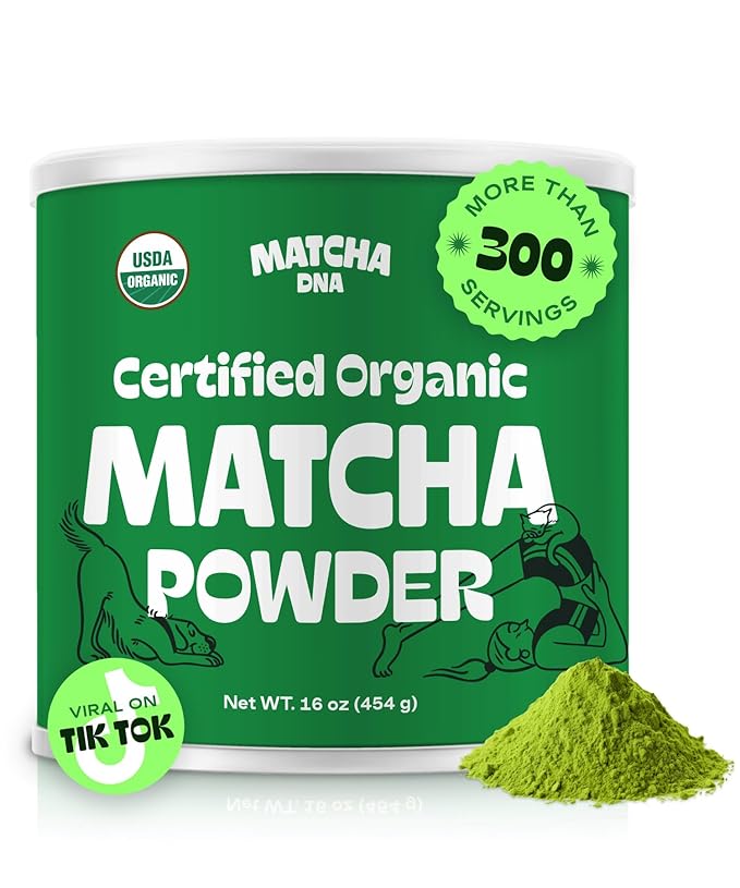 MATCHA DNA Certified Organic Matcha Green Tea Powder (16 oz TIN CAN) - Bloomnest