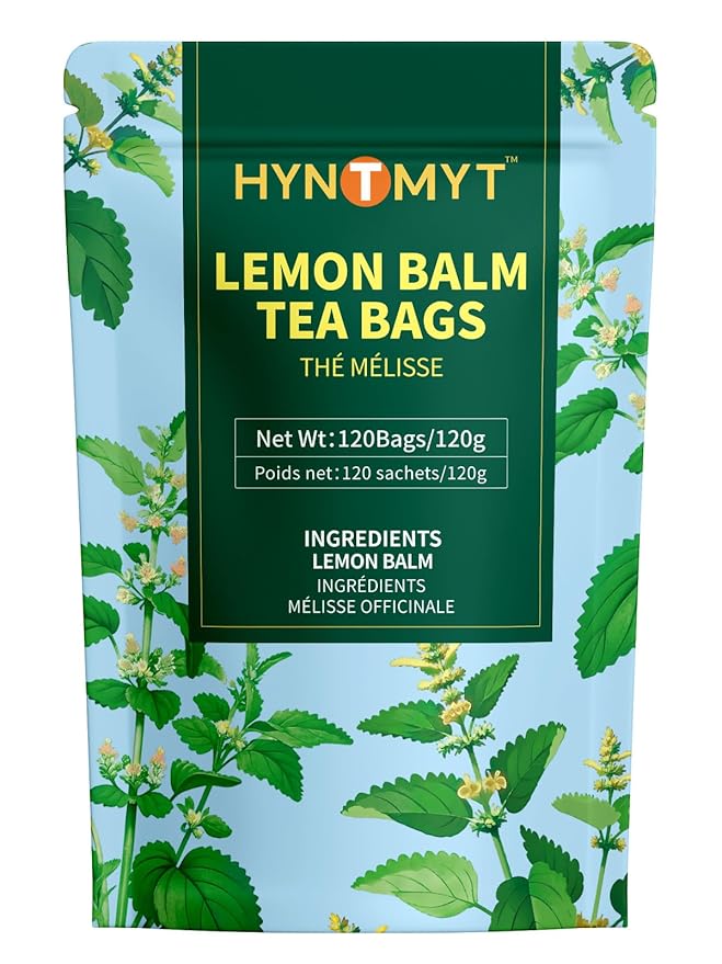 HYNTMYT Lemon Balm Tea Bags, Refreshing & Aromatic, Natural Lemon Balm Leaves Herbal Tea, Caffeine Free, 120 Count - Bloomnest
