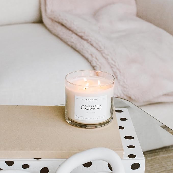 Calyan Wax Co. Lavender & Bergamot 3 Wick Scented Candle - 43 Hour Burn - Luxury 3 Wick Soy Candles - Non Toxic Soy Wax Candles - Long Lasting Large Glass Jar Candle for Home - 14.9oz - Bloomnest