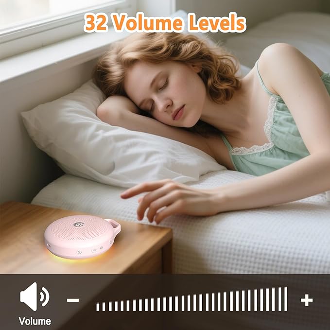 Portable White Noise Sleep Sound Machine for Home and Travel. Perfect for Your Sleeping Baby with a dimmable Night Light and Long Battery Life. Baby Essential Adult/Child Lock Feature. - Bloomnest